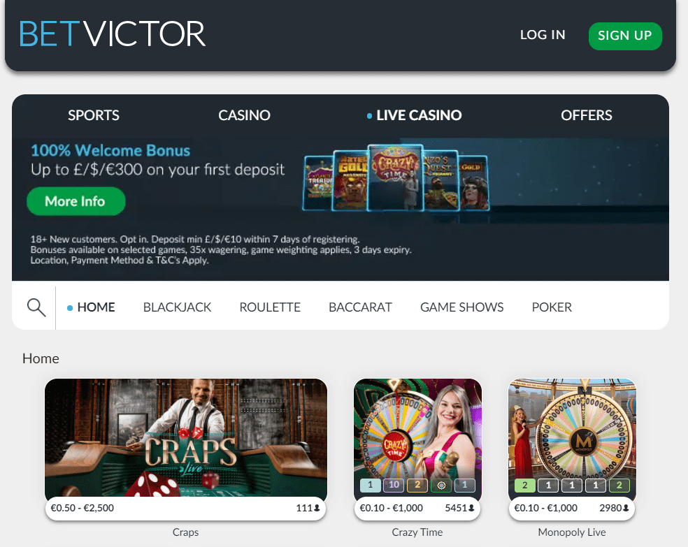 BetVictor Casino تسجيل الدخول