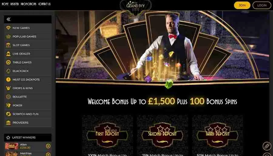 Grand IVY Casino დეპოზიტის გარეშე ბონუსი