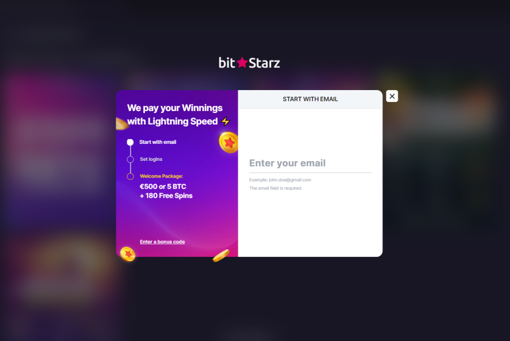 Aplikacja BitStarz Casino