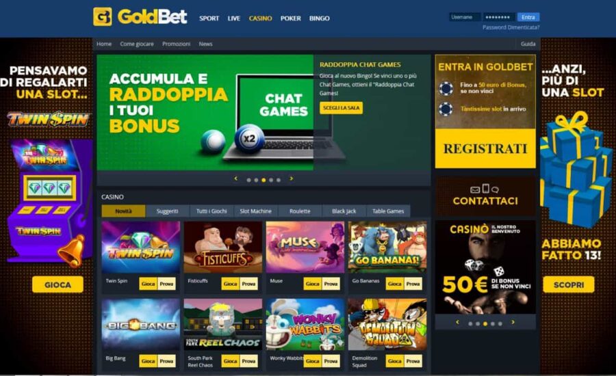 Goldbet Casino Бездепозитный бонус